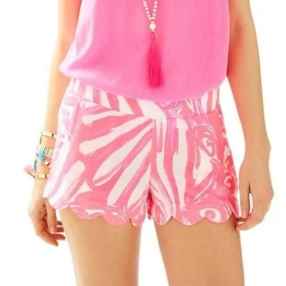 Lilly Pulitzer Pink Sun Ray Shimmy Shimmy Dahlia Shorts Size 6 NWT
